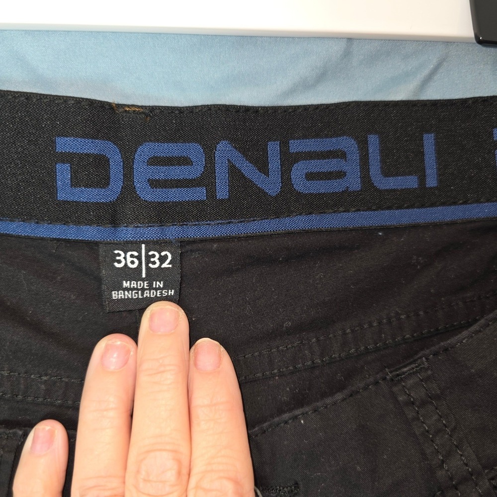 Denali Mens 36x32 Black Five Pocket Straight Leg Stretch Casual Pants Trousers